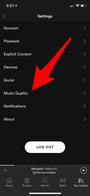 Spotify app data usage